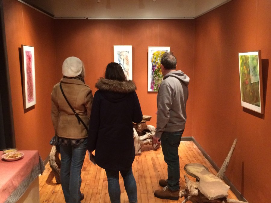 Installation view with patrons